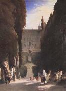 Karl Blechen The Gardens of the Villa d'Este (mk09) oil painting